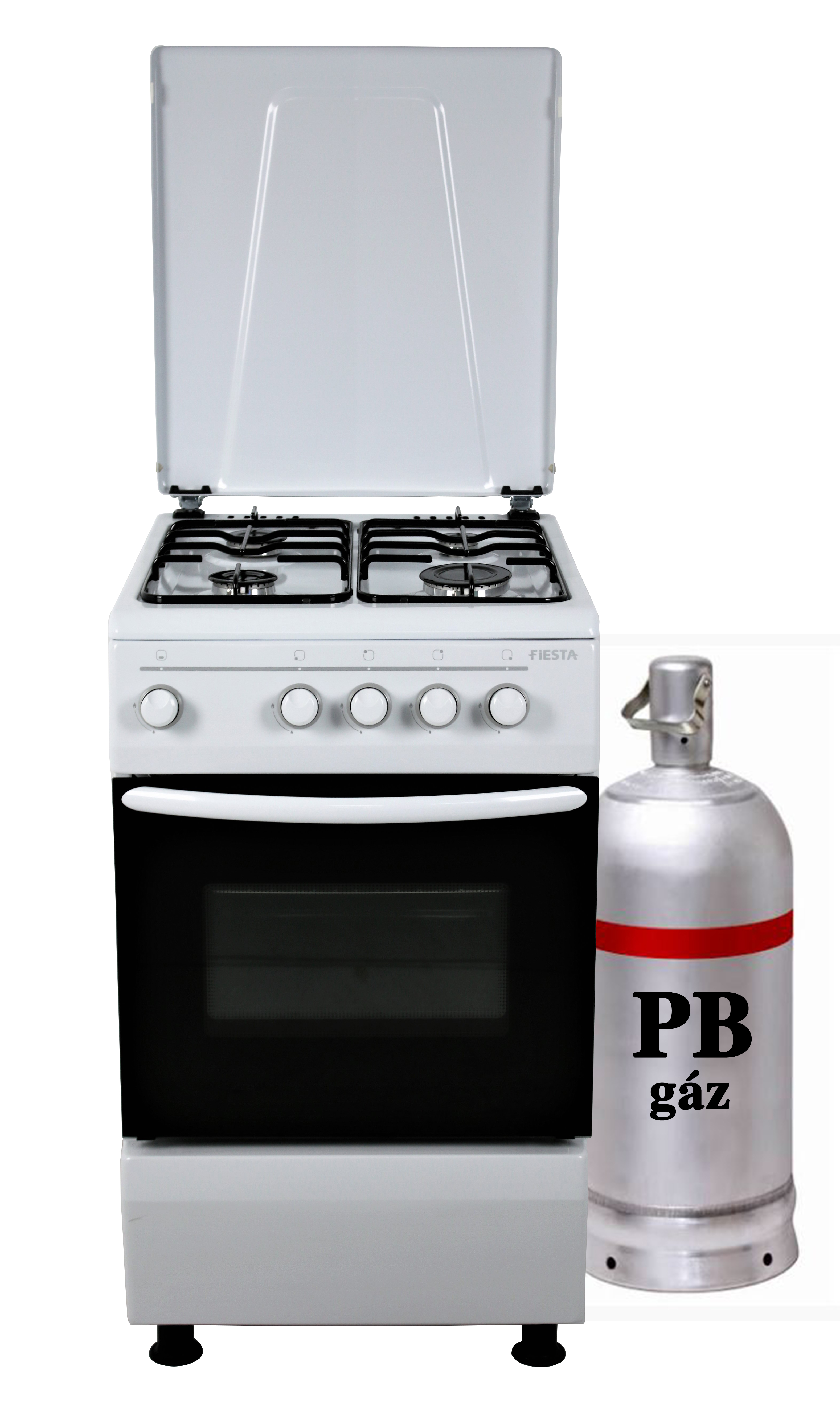Hunor PB gázpalackos gáztűzhely, fehér, fémtetővel, 50x60cm