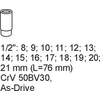 Kép 2/2 - YATO Dugókulcs készlet 14 részes 1/2 col 8-21 mm hosszú (fiókbetét)
