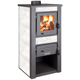Alpina boiler 30 fehér csempés vízteres kandalló beépíthető kandallóbetét, magas hatásfokkal, 48.0 cm x 56.5 cm x 102.0 cm, modern kivitel