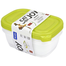 ROTHO Sunshine 3X1 L műanyag ételtartó doboz készlet - zöld