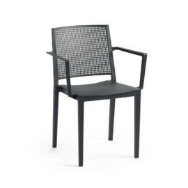 ROJAPLAST Grid műanyag kerti karfás szék, antracit