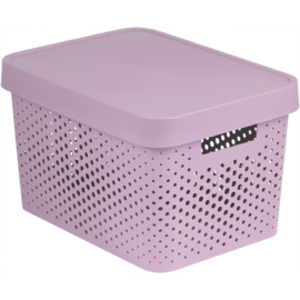 CURVER Infinity dots pink 17 L műanyag tároló doboz tetővel - rózsaszín