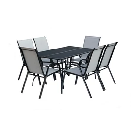 Rojaplast zwmt-83 set fém kerti asztal, fekete, 6 db székkel