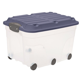 ROTHO Box roller műanyag tároló doboz, 57L - átlátszó/kék