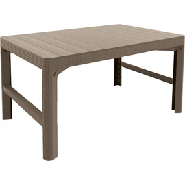 Keter lyon rattan állítható polyrattan kerti asztal - cappuccino