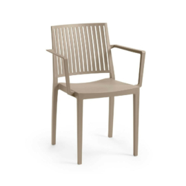 ROJAPLAST Bars műanyag kerti karfás szék, barnás-szürke