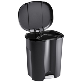 ROTHO Trio műanyag szelektív hulladéktároló, 1X10 L, 2X15L, fekete