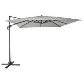 ROJAPLAST Cantielver függő napernyő, hajtókarral - szürke - 270 x 270 cm