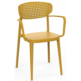 Rojaplast Aire műanyag kartámaszos kerti szék - mustársárga
