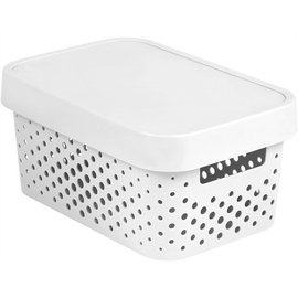 CURVER Infinity dots white 4,5 L műanyag tároló doboz tetővel - fehér