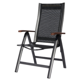 SUN GARDEN Ass comfort összecsukható, exkluzív alu. kerti szék - antracit/fekete