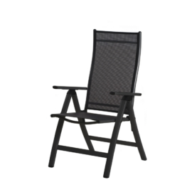 SUN GARDEN London állítható alumínium kerti szék - antracit/fekete