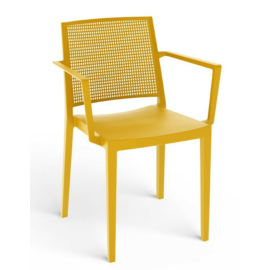 ROJAPLAST Grid műanyag kerti karfás szék, mustársárga