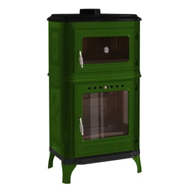 Hunor 8010 öntvény sütős kandalló, zöld 7 kW beépíthető kandallóbetét, magas hatásfokkal, 52.0 cm x 46.0 cm x 104.0 cm, modern kivitel
