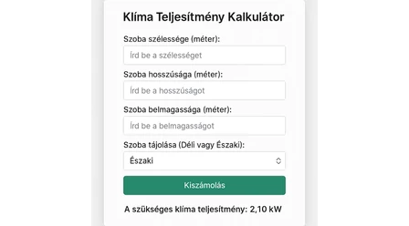 Mekkora teljesítményű klímát válasszak? Klíma kalkulátor