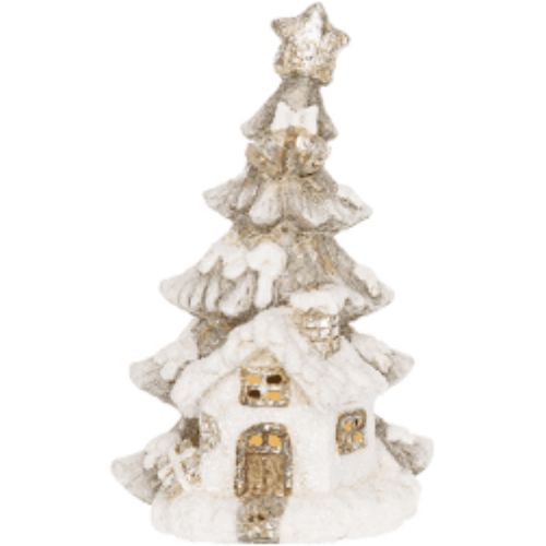 Home DD57438 Led-es házikó, karácsonyfa forma, 3xaaa