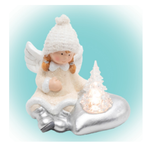 Home KDC 13 Kerámia figura, angyal világító fenyővel