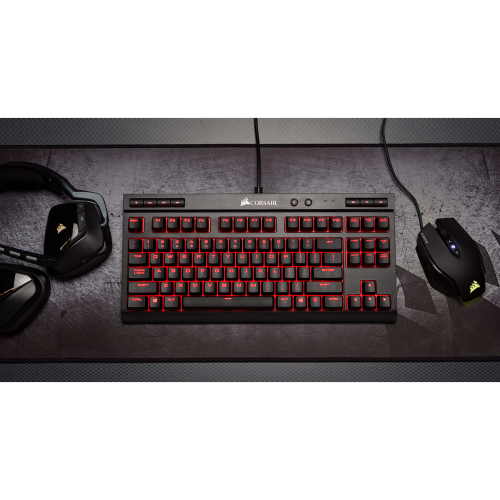 Corsair Gaming K63, Fekete, Piros LED, Cherry MX Piros Gamer billentyűzet
