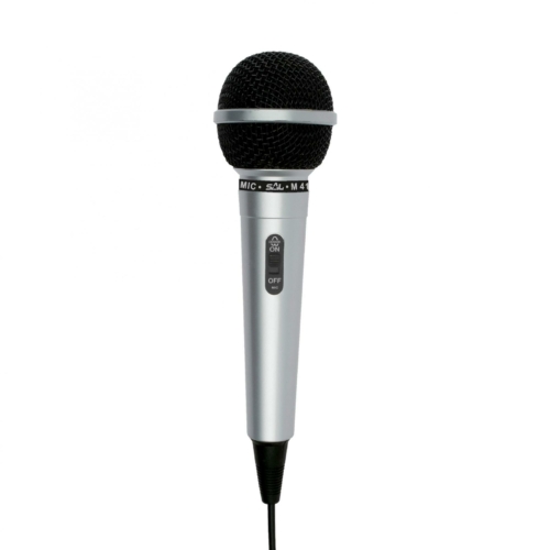 Kézi mikrofon, ezüst, 6,3mm