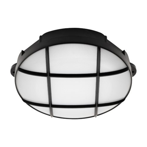 LED-es fali/mennyezeti lámpa, kerek, levehető fekete ráccsal, 15 W