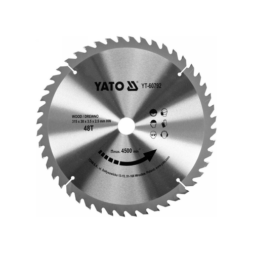 YATO Fűrésztárcsa fához 315x30mm 48T