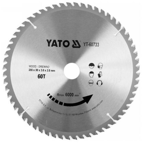 YATO Fűrésztárcsa fához 255 x 30 x 2,0 mm / 60T