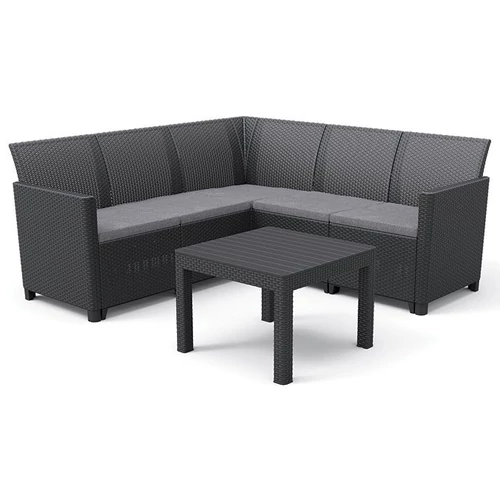 Keter Claire 5 seat műrattan kerti sarokbútor garnitúra, grafit