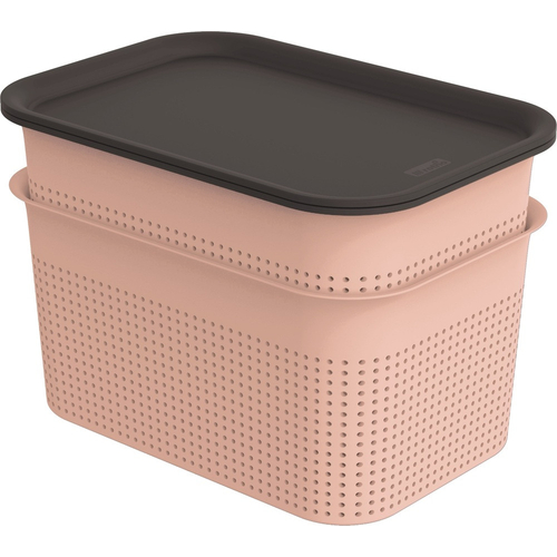 ROTHO Brisen pink műanyag tároló doboz szett tetővel 2X 4,5L-ES - rózsaszín