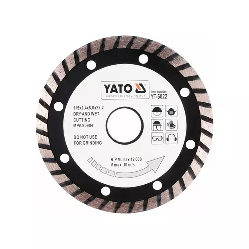 YATO Gyémánt vágótárcsa 115 mm turbo