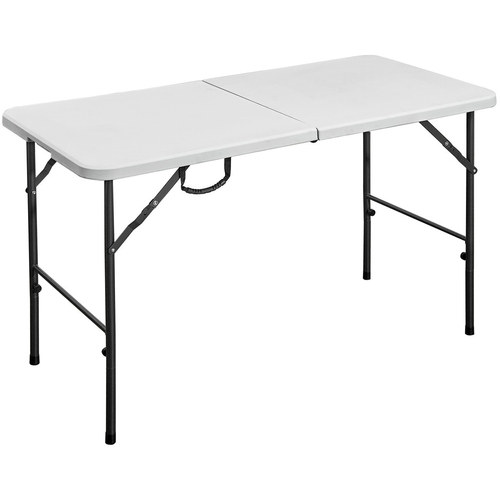 ROJAPLAST összecsukható, hordozható műanyag asztal, 120 cm - fehér