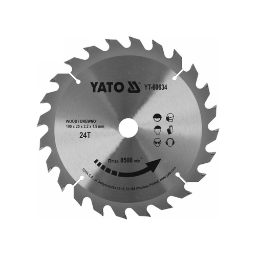 YATO Fűrésztárcsa fához 190/20/24 wolframkarbidos
